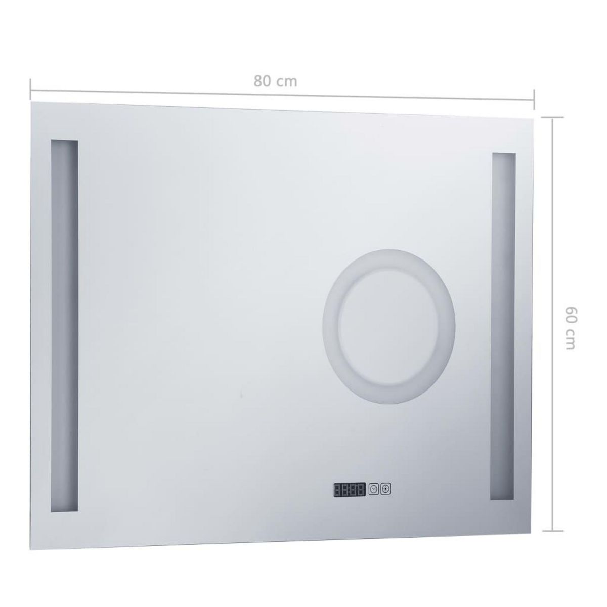 VIDAXL Miroir mural a LED de salle de bain et capteur tactile 80x60 cm