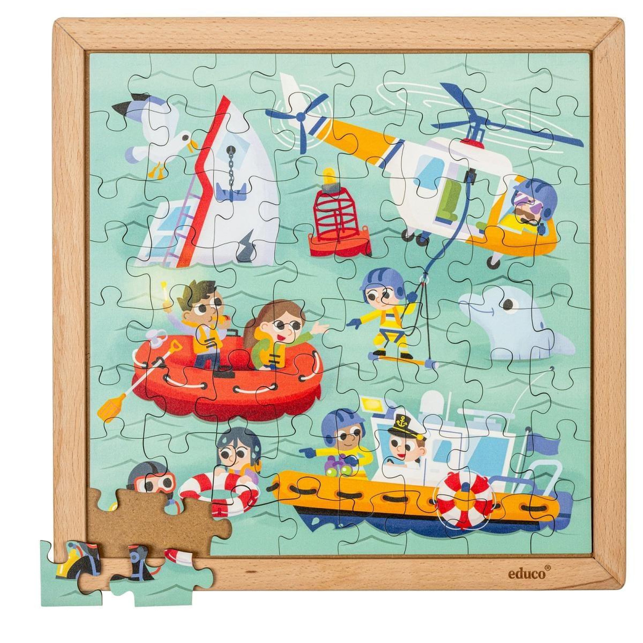 Voir la diapositive 4 : EDUCO Services d'urgence - garde côtière — 64 pièces de puzzle