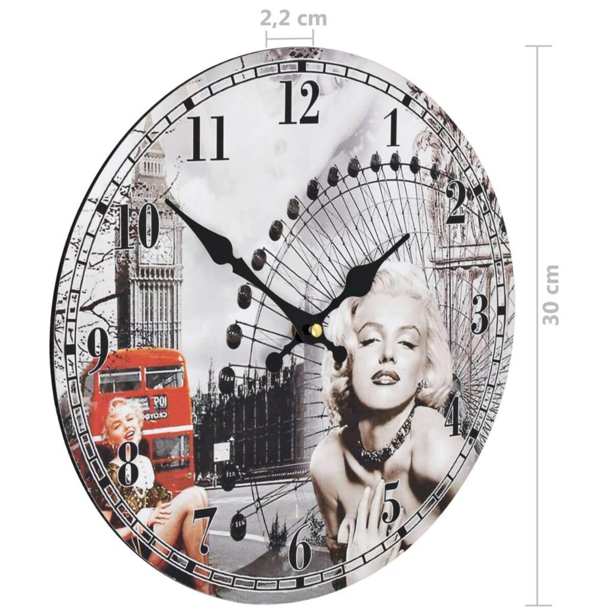 VIDAXL Horloge murale vintage 30 cm