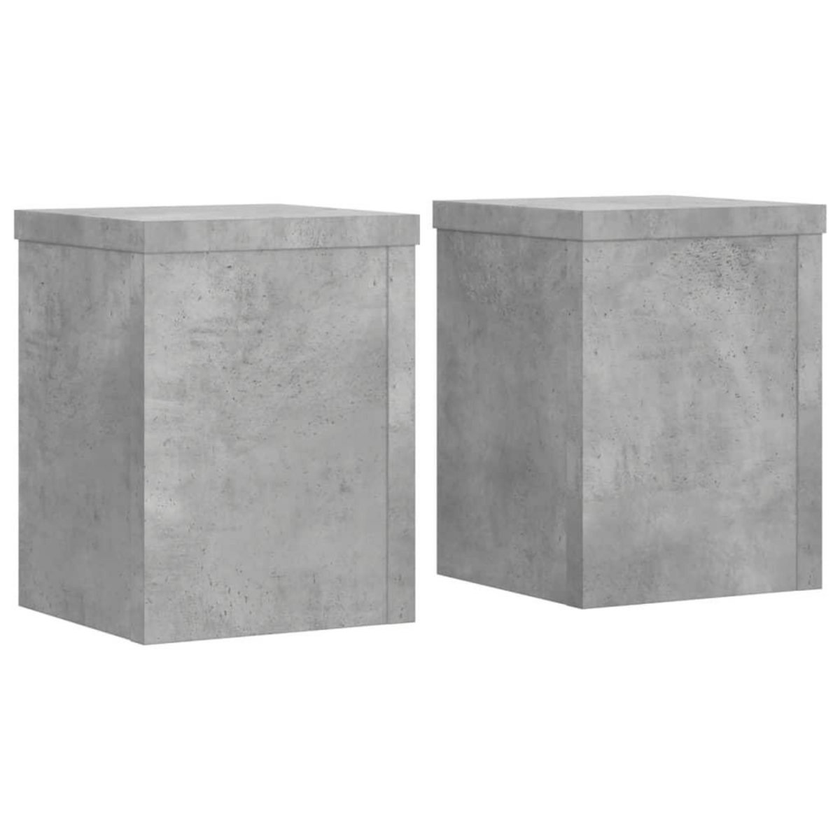 VIDAXL Supports pour plantes 2 pcs gris beton bois d'ingenierie