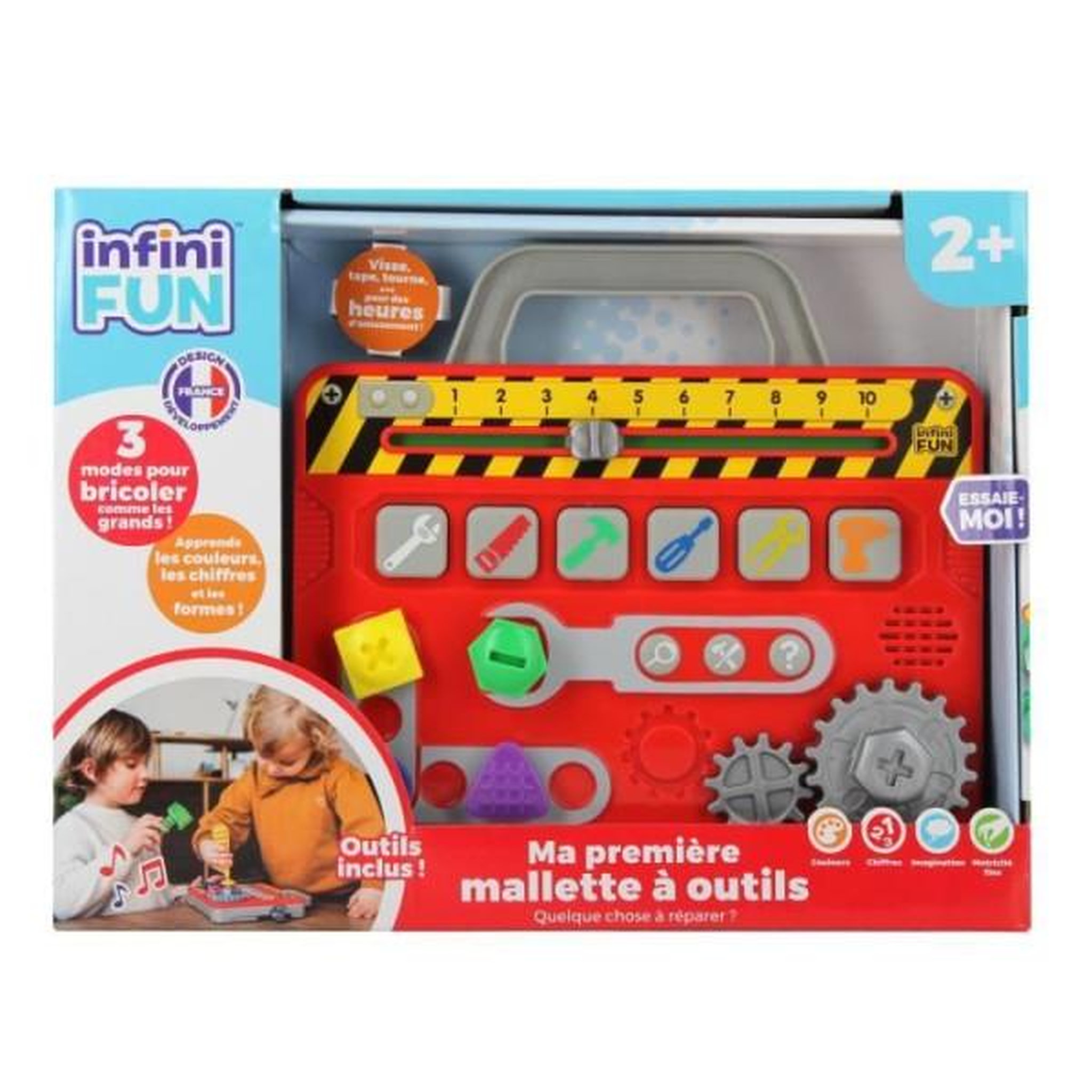 MARKET24 Mallette a Outils - KD - Ma Premiere Mallette a Outils - 6 activités et 3 modes de jeux pour s'amuser en sécurité