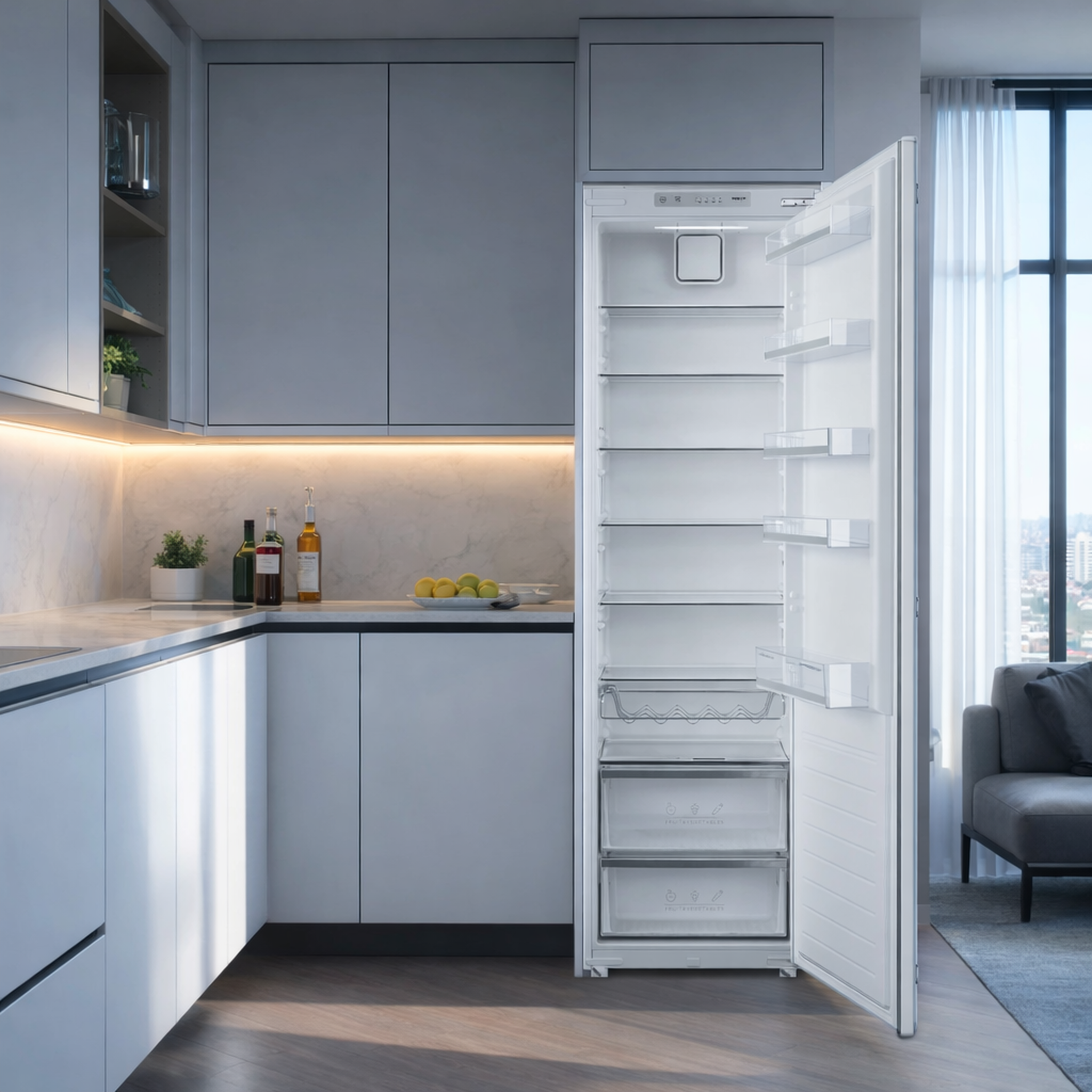 Voir la diapositive 2 : SCHNEIDER Schneider SCRLI178B-D - Réfrigérateur intégrable 1 porte 310L