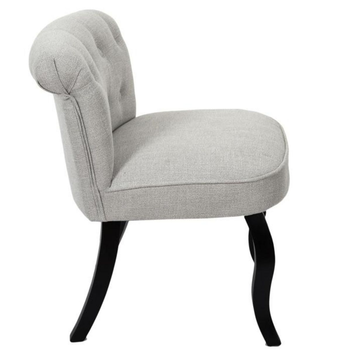 Paris Prix Fauteuil en Tissu Design  Eleonor  68cm Gris & Noir