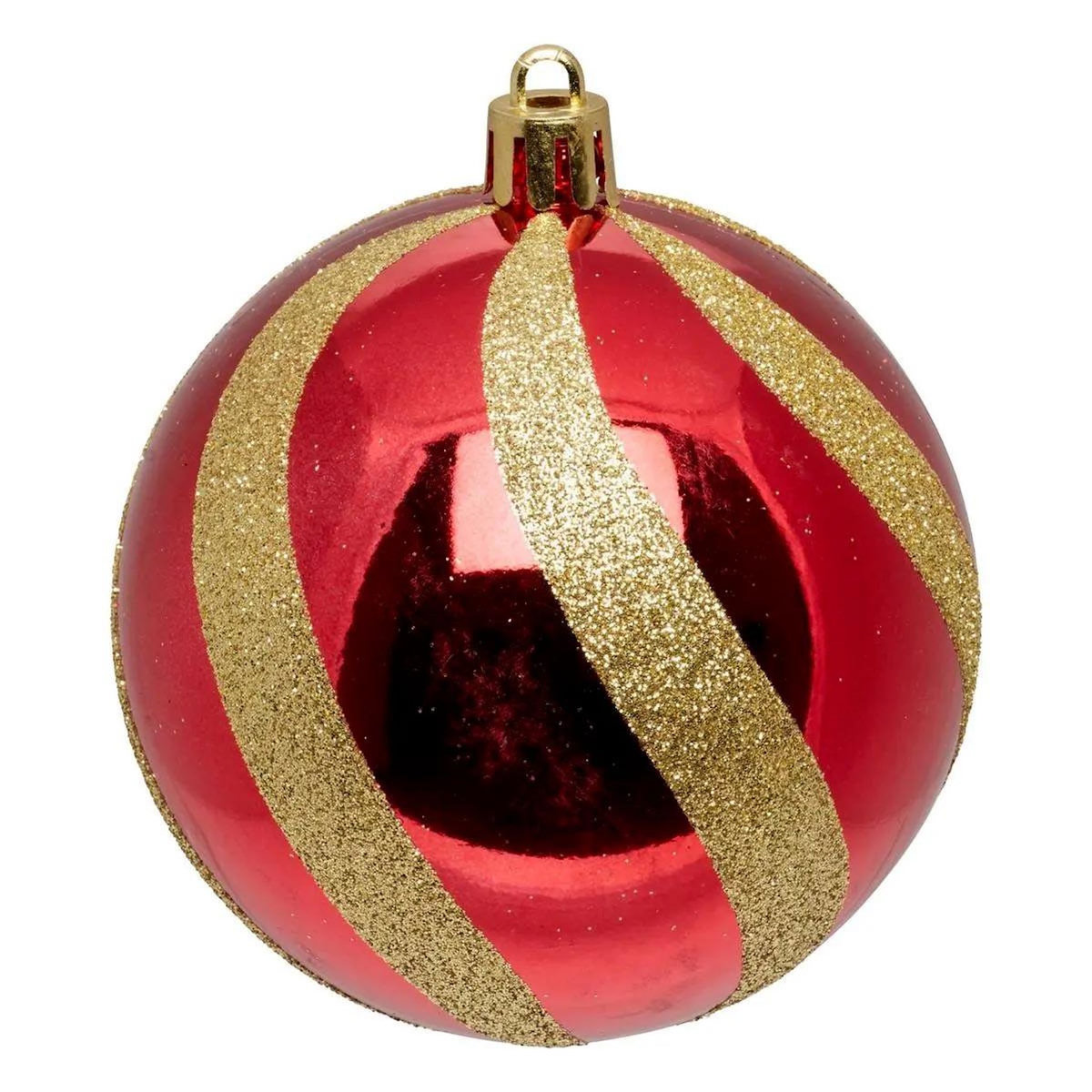 ATMOSPHERA Lot de 60 Boules de Noël  Rena  8cm Rouge & Doré