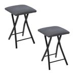 FIVE Lot de 2 tabourets d'appoint pliables confort - Gris