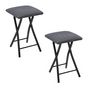Voir la diapositive 1 : FIVE Lot de 2 tabourets d'appoint pliables confort - Gris