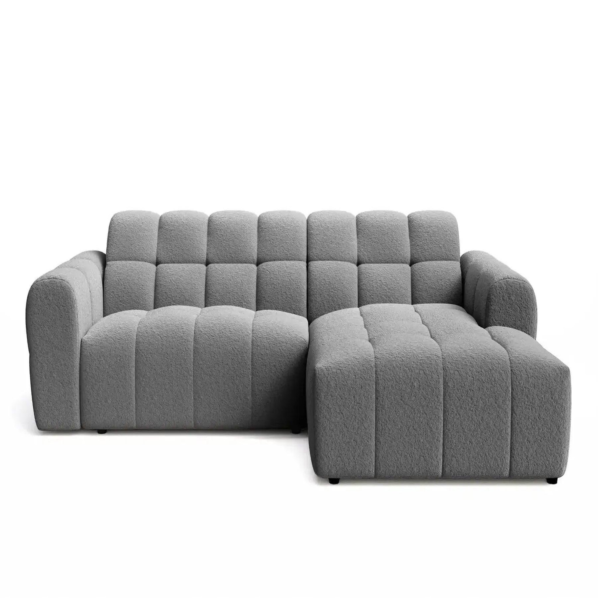 Voir la diapositive 1 : CASANOVA PARIS Alexia - canapé d'angle tissu bouclette