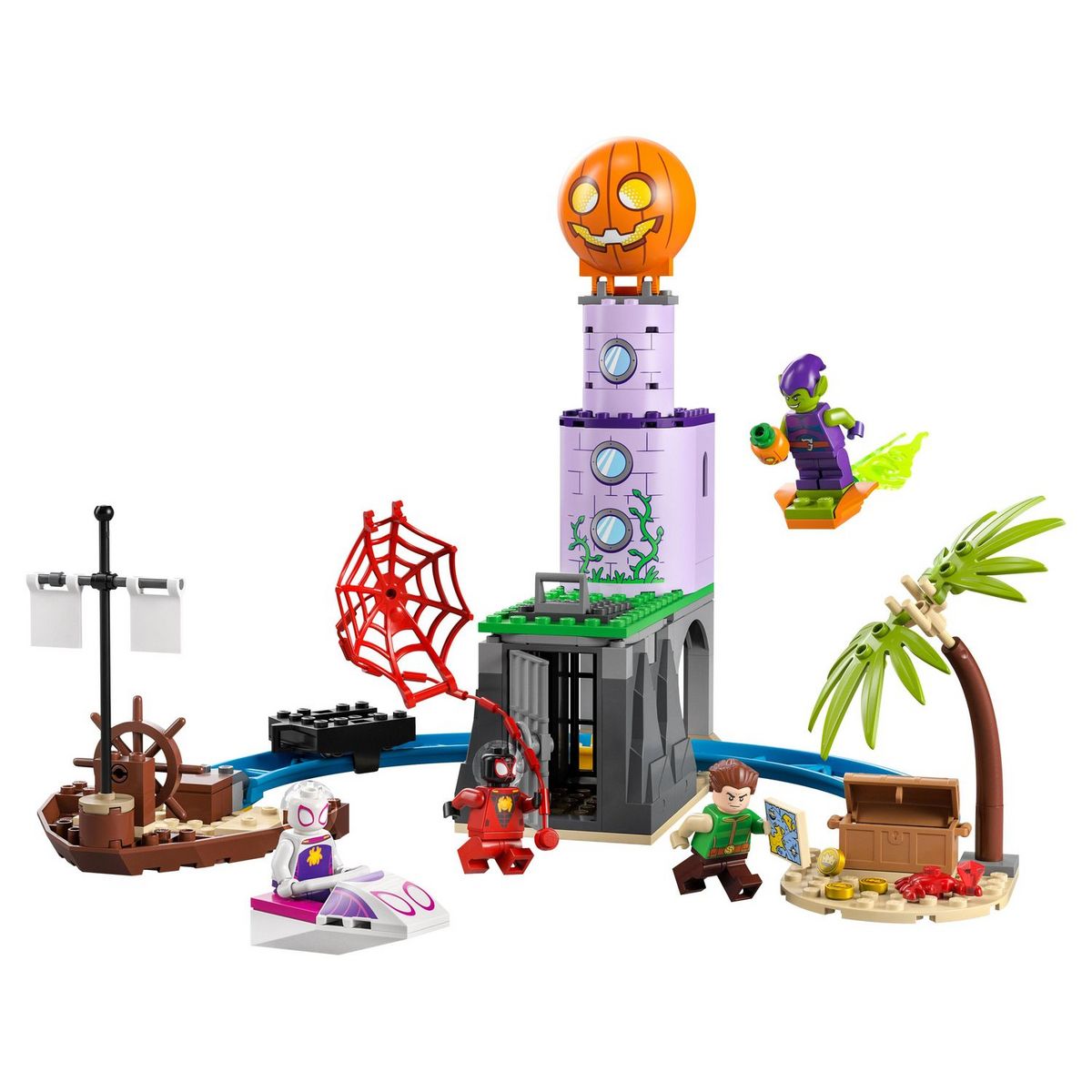 LEGO Marvel 10790 - L&rsquo;équipe Spidey au phare du Bouffon Vert