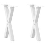VIDAXL Pieds de table basse forme de X 2 pcs blanc 28x(42-43) cm acier