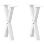 Voir la diapositive 1 : VIDAXL Pieds de table basse forme de X 2 pcs blanc 28x(42-43) cm acier