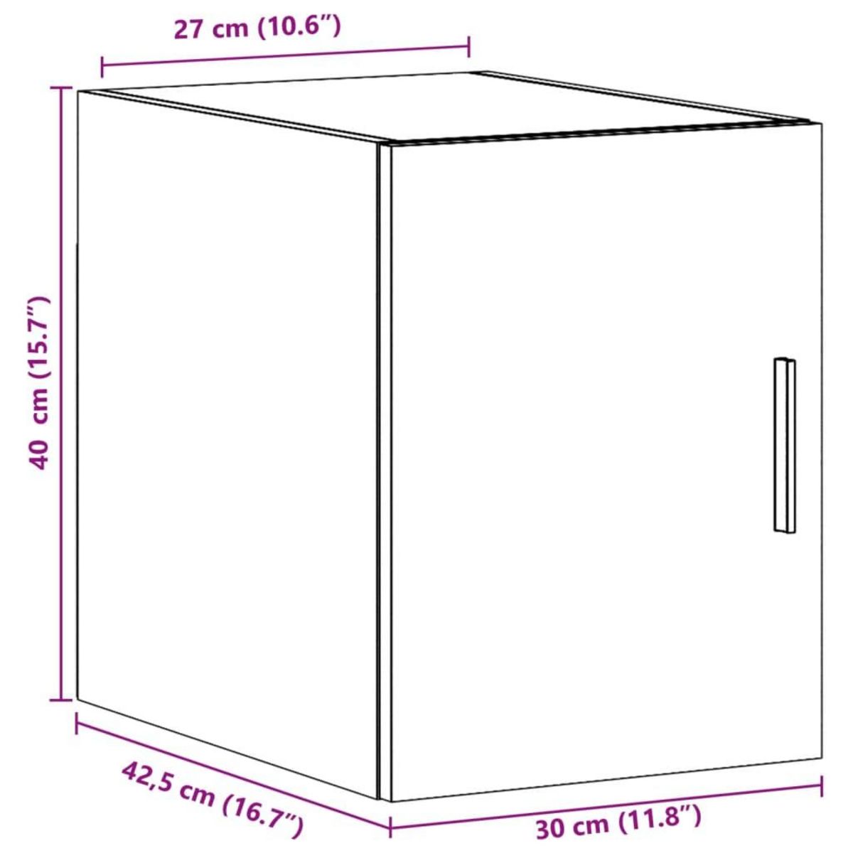 VIDAXL Armoire murale blanc 30x42,5x40 cm bois d'ingenierie