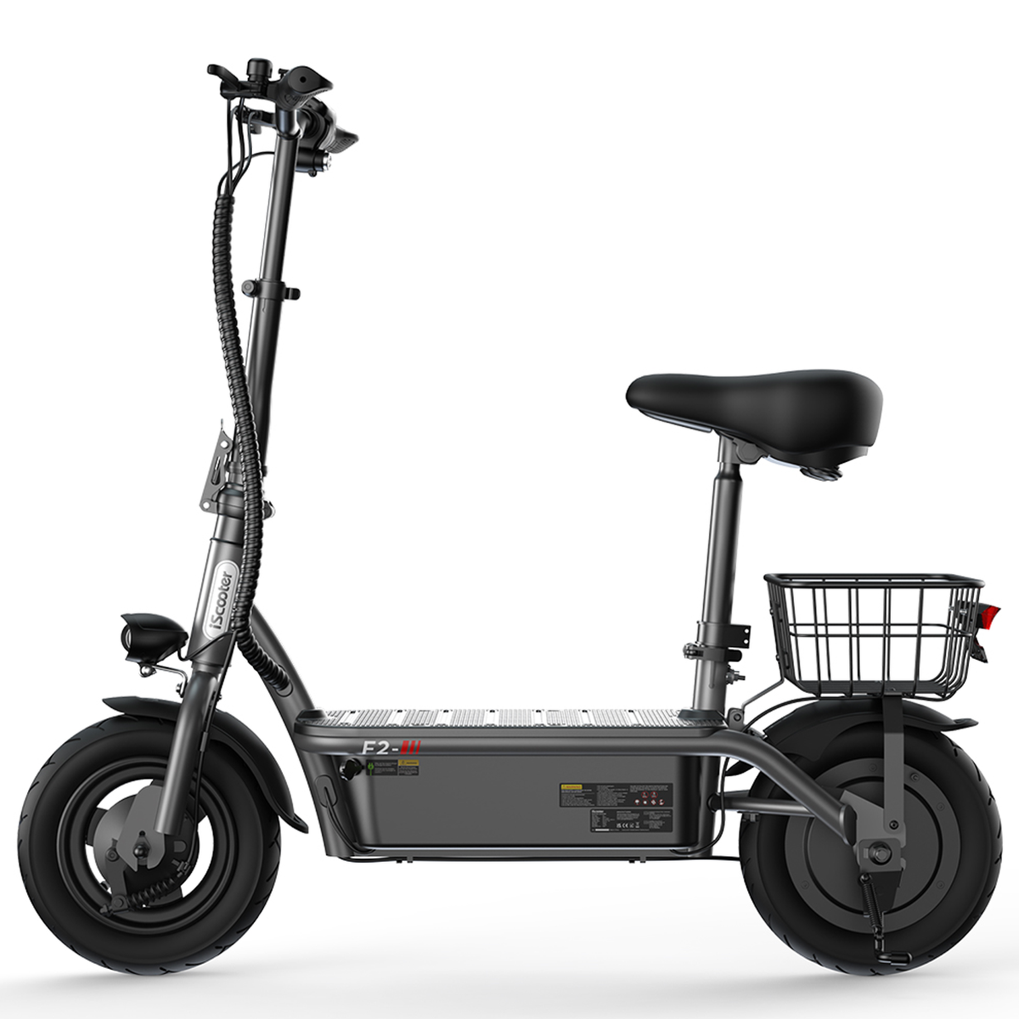 Voir la diapositive 2 : ISCOOTER Trottinette électrique iScooter F2 avec siège, 500 W, 36 V, 7,8 Ah, noire