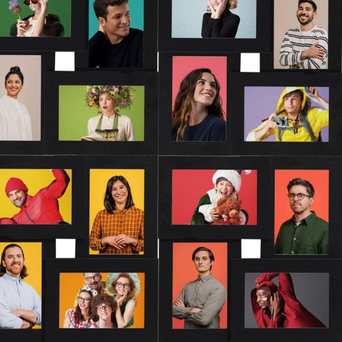 VIDAXL Collage de cadres photo pour photo de 24x(13x18 cm) Noir MDF