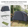 Voir la diapositive 4 : OUTSUNNY Ensemble tente de camping 3 en 1 avec lit de camp, tente, matelas gonflable gris