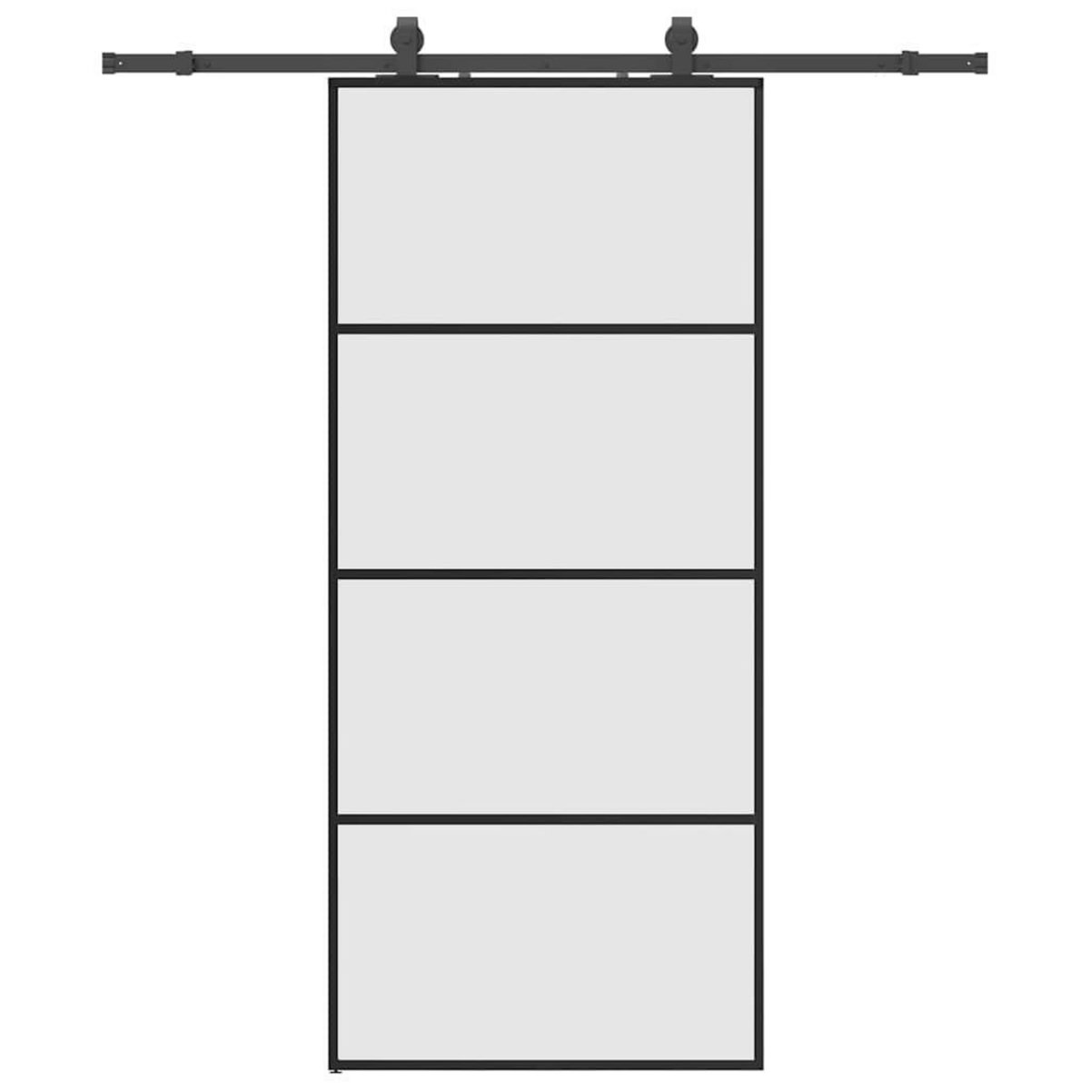 VIDAXL Porte coulissante kit de quincaillerie noir 90x205 cm verre ESG