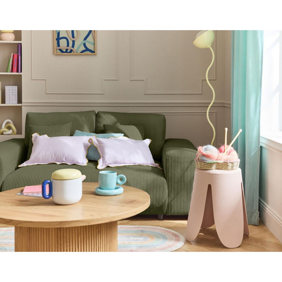 LISA DESIGN Garance - canapé droit 2 places - en velours côtelé