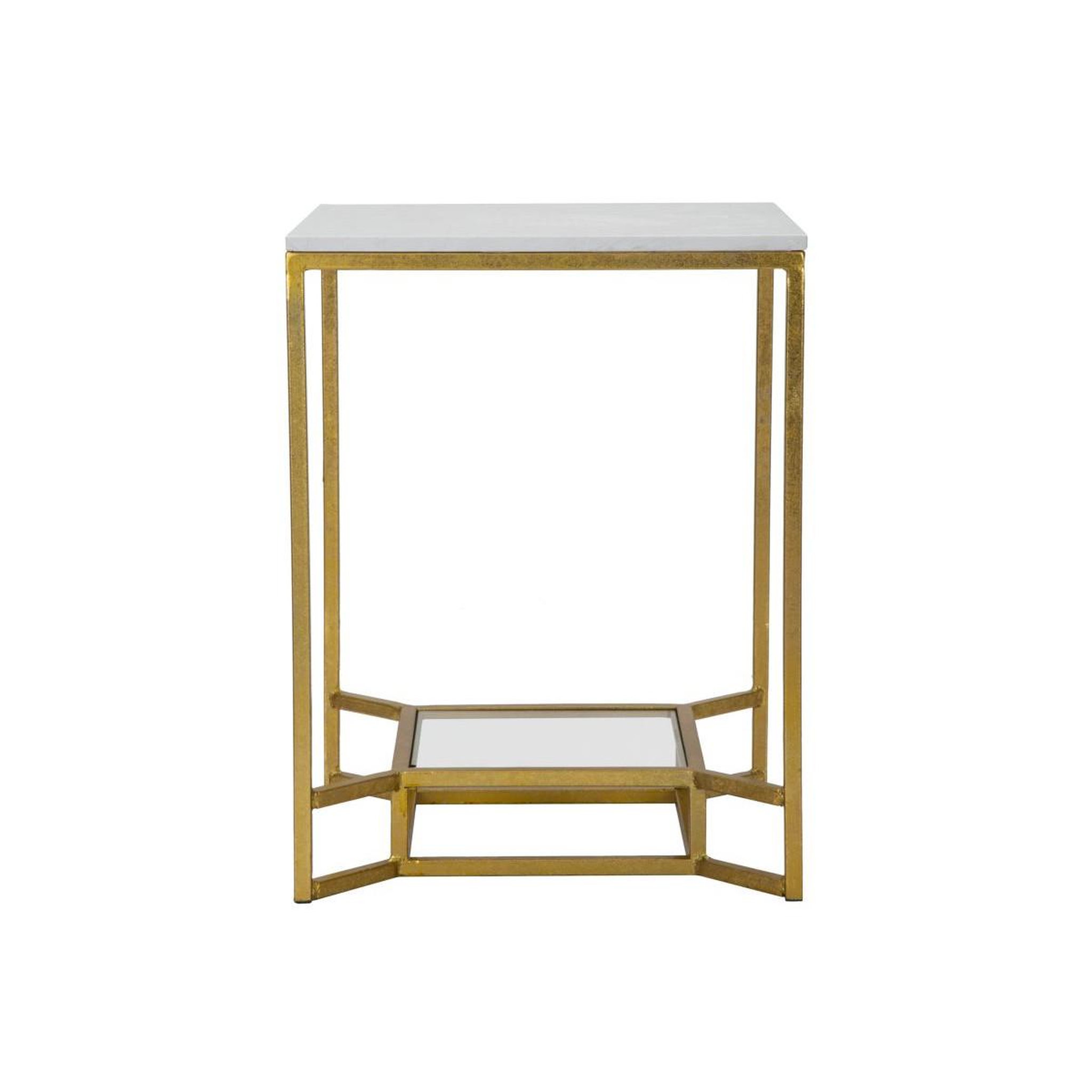 Voir la diapositive 2 : Paris Prix Table d'appoint design  eva  60cm blanc & or