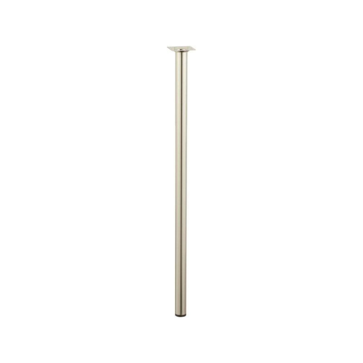 CENTRALE BRICO Pied table basse cylindrique fixe, H.70 cm acier brossé gris