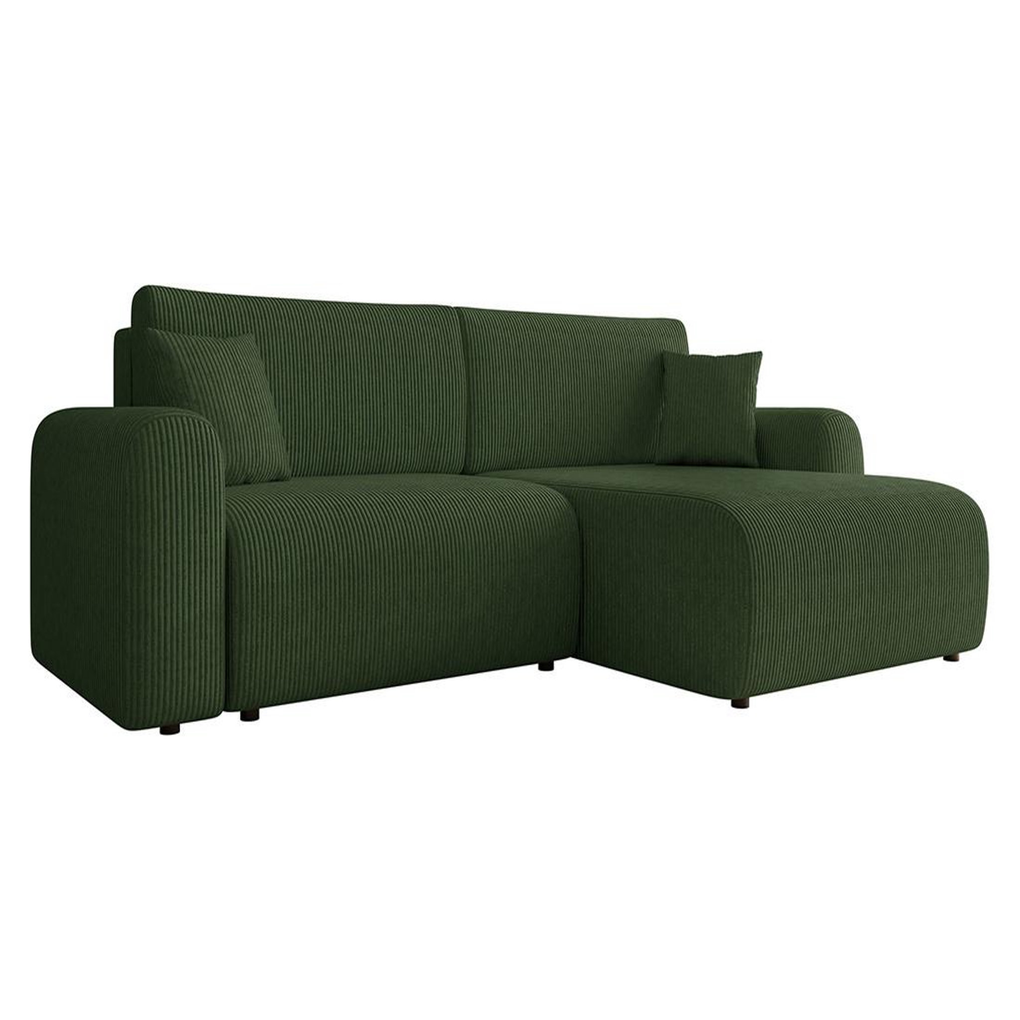 Voir la diapositive 1 : BEST MOBILIER Naomi - canapé d'angle réversible 4 places convertible avec coffre en velours côtelé