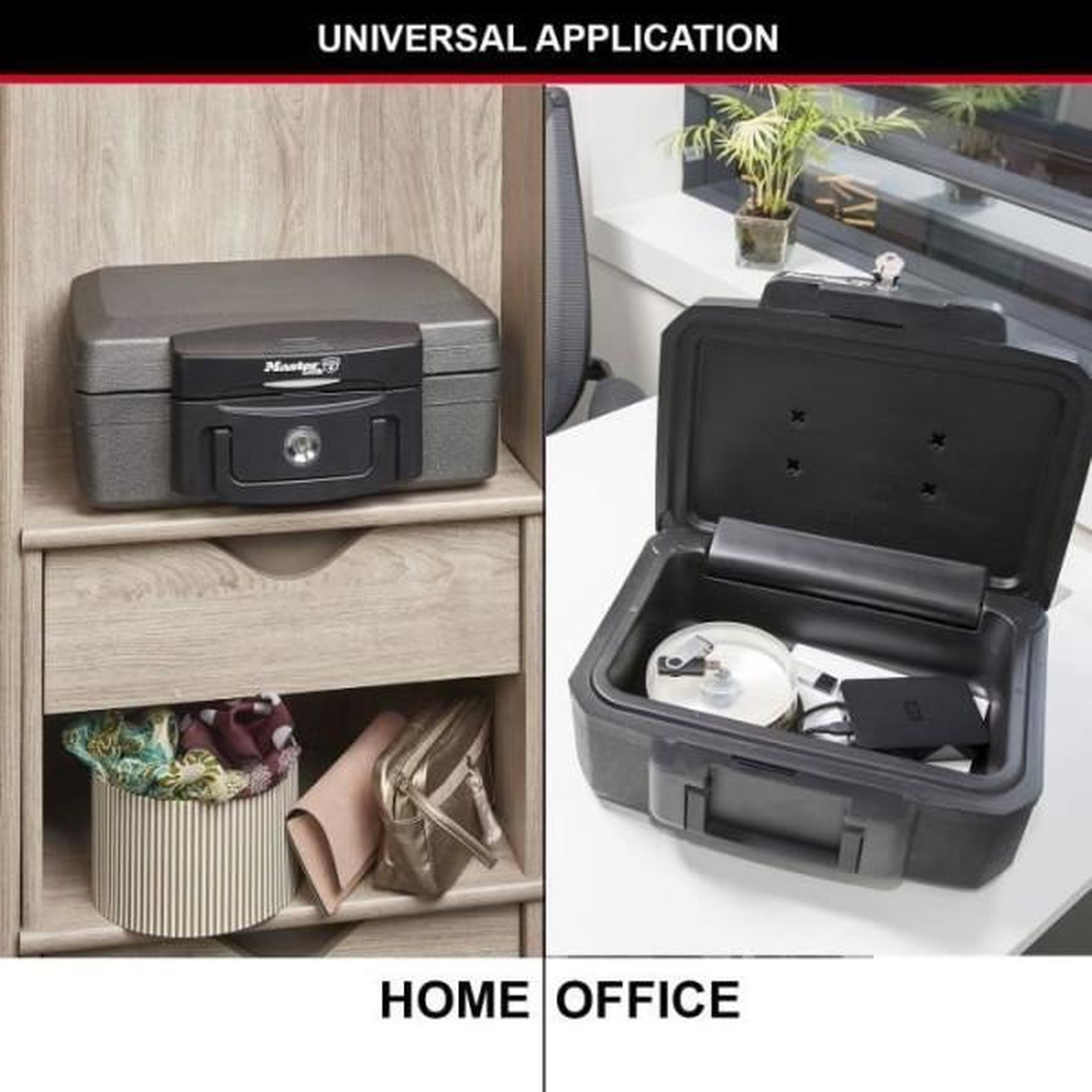 Voir la diapositive 2 : Master lock Coffre-fort ignifuge - master lock - h0100eurhro - etanche avec clé - 4,9 l, 15,6 x 36,2 x 33 cm