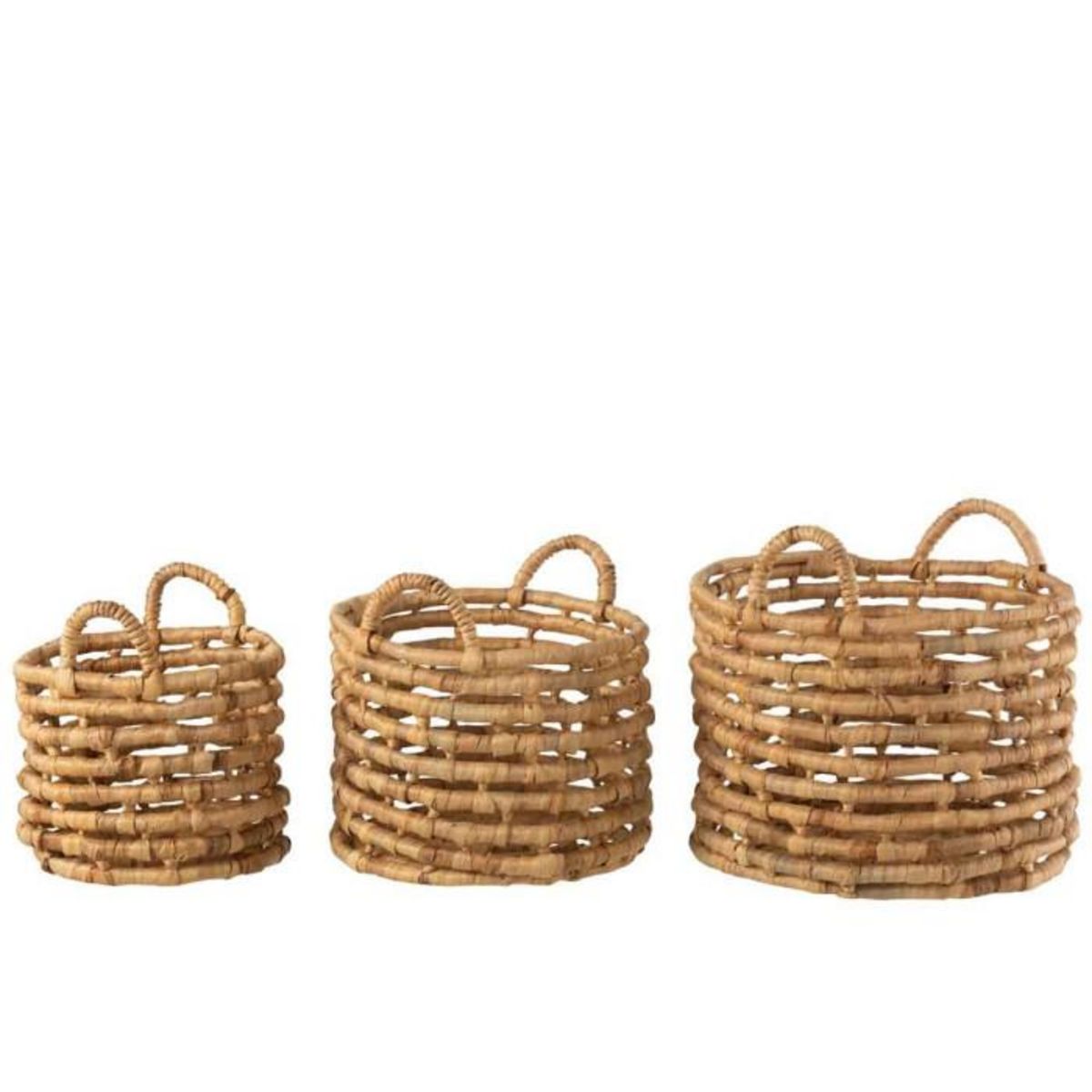 Paris Prix Lot de 3 Paniers Déco  Ouverts  38cm Naturel