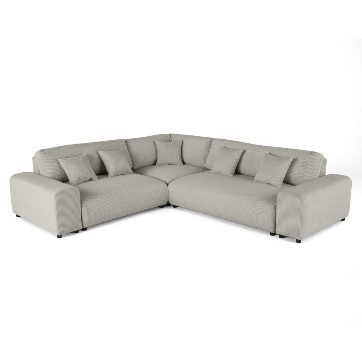 LISA DESIGN Garance - canapé modulable d'angle gauche - 5 places - en velours côtelé