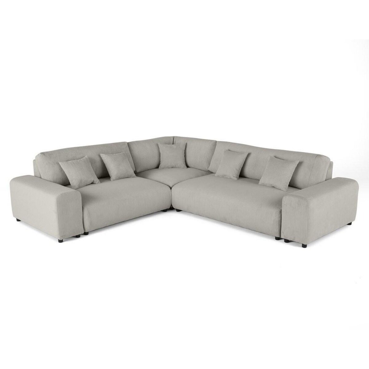 LISA DESIGN Garance - canapé modulable d'angle gauche - 5 places - en velours côtelé