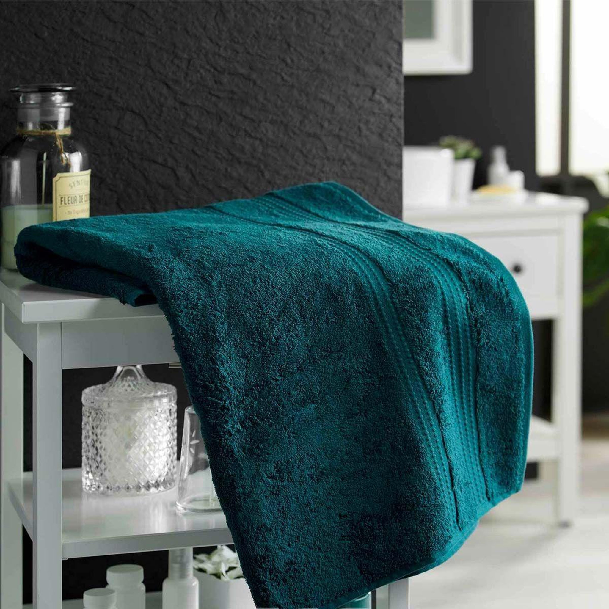 Voir la diapositive 3 : Douceur d'Intérieur Drap de bain  excellence  90x150cm bleu orage