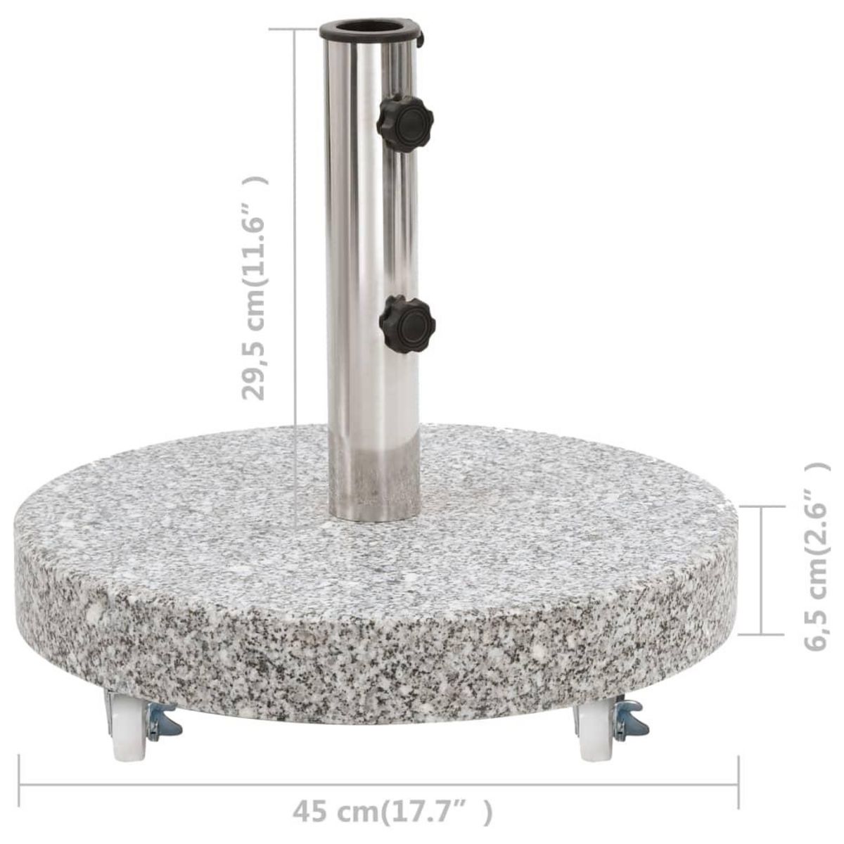 VIDAXL Socle de parasol Granite 30 kg Rond Gris