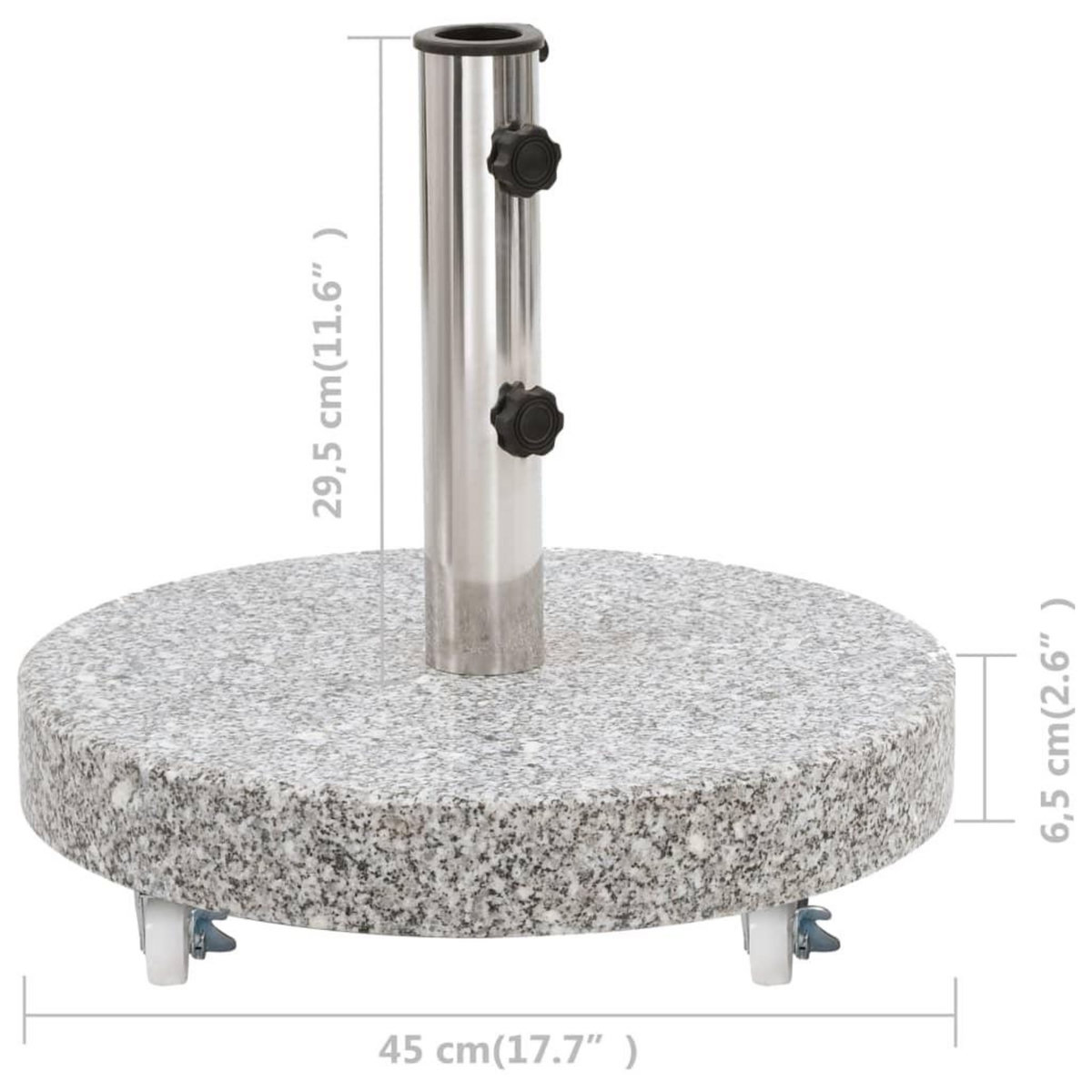 VIDAXL Socle de parasol Granite 30 kg Rond Gris