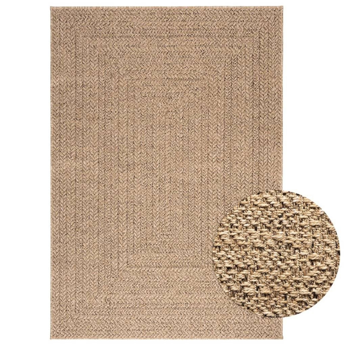 VIDAXL Tapis 120x170 cm aspect jute interieur et exterieur