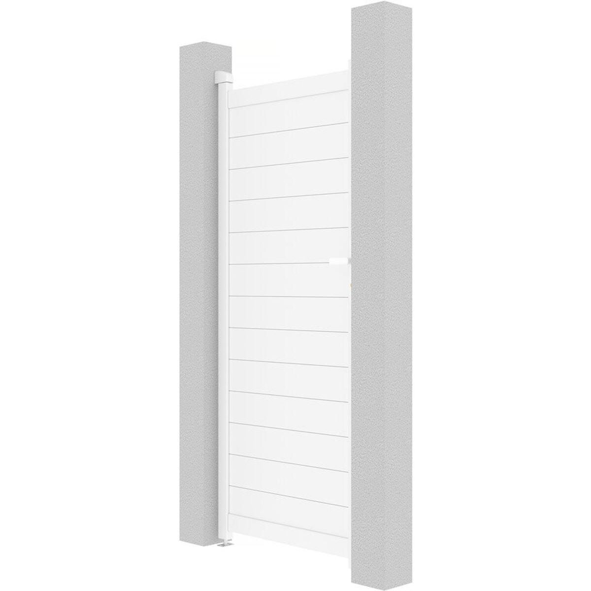 Habitat et Jardin Portillon aluminium  Eric  - 101.2 x 180.9 cm - Blanc