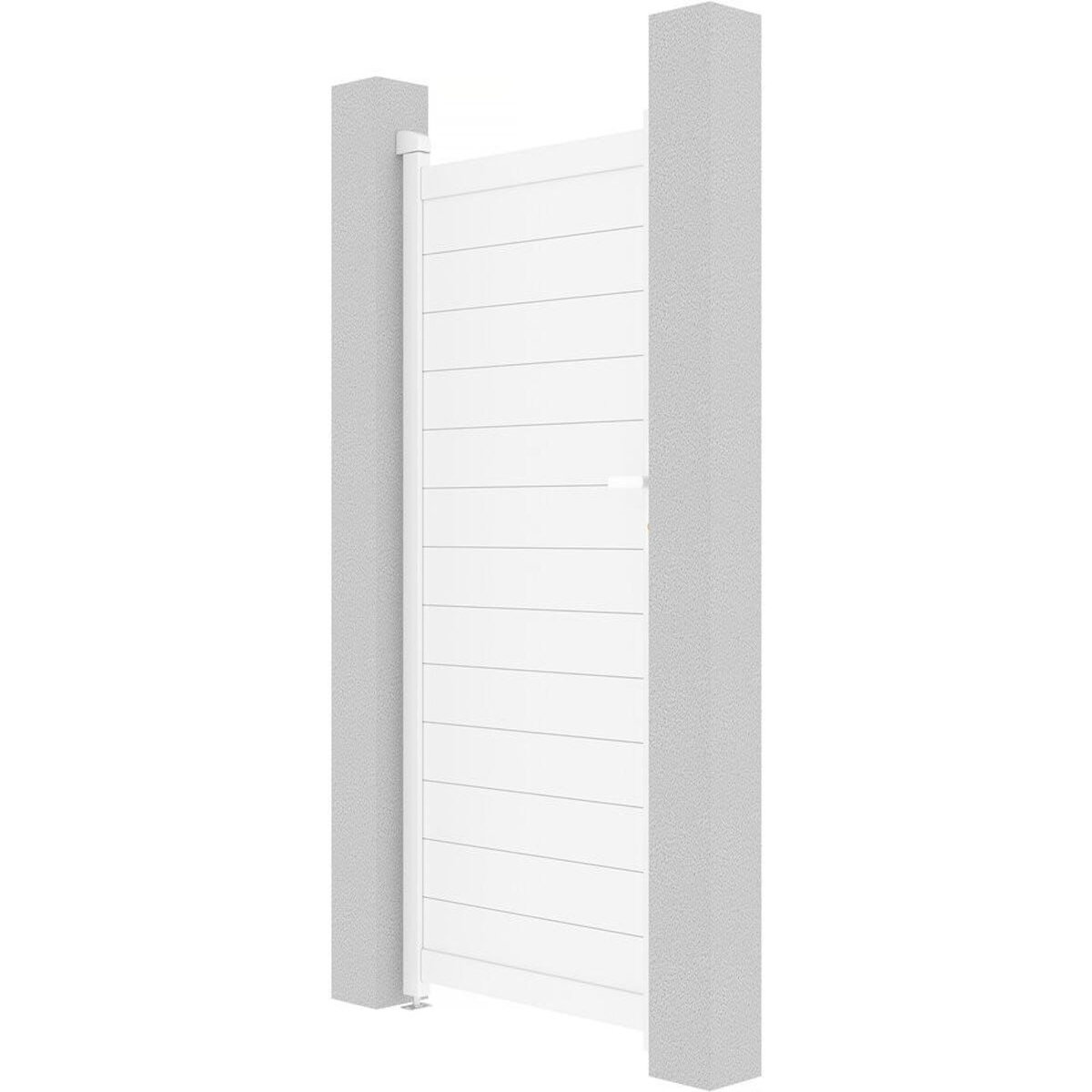Habitat et Jardin Portillon aluminium  Eric  - 101.2 x 180.9 cm - Blanc