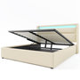 Voir la diapositive 6 : MERAX Lit coffre avec sommier et LED PU