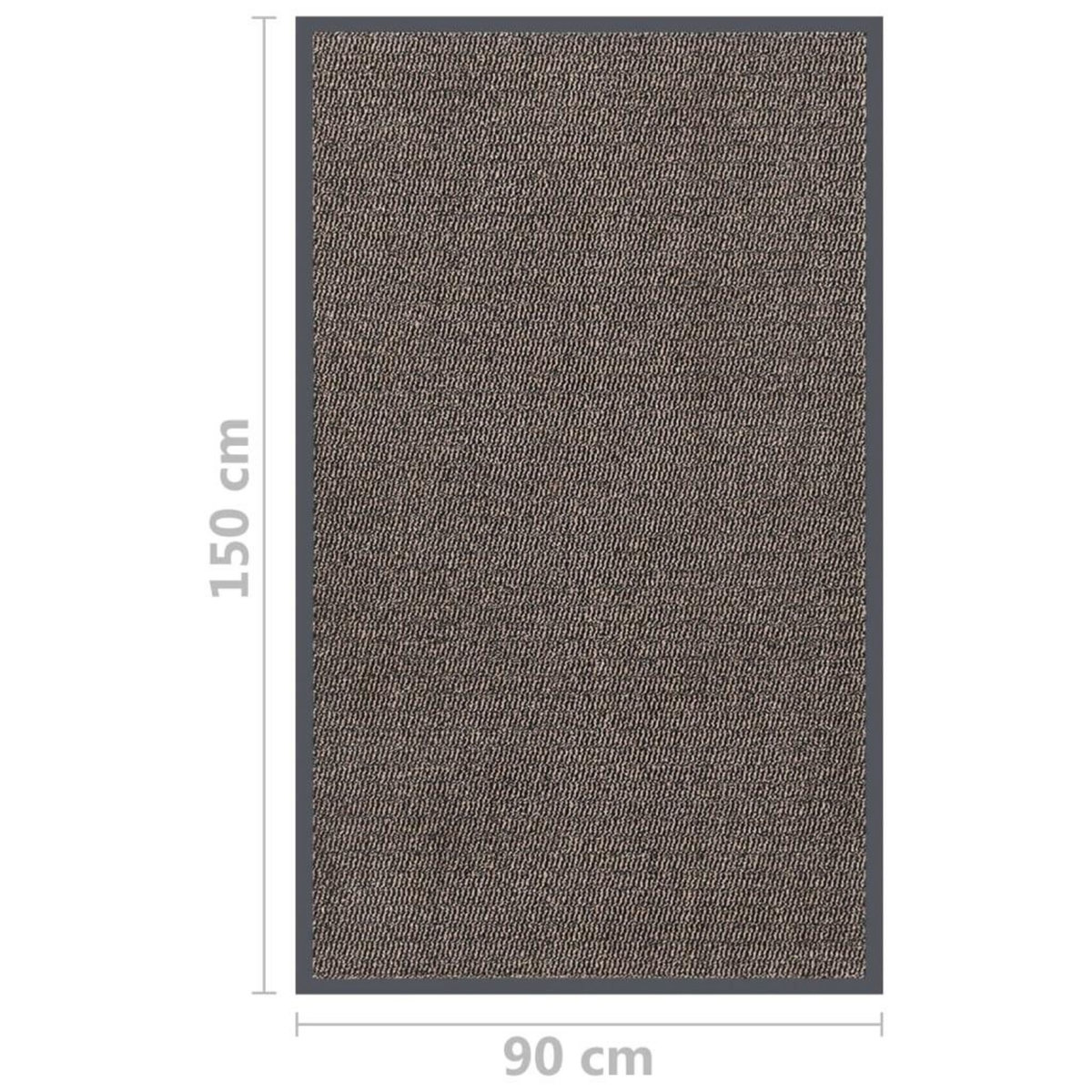 VIDAXL Paillasson touffete 90x150 cm Marron fonce
