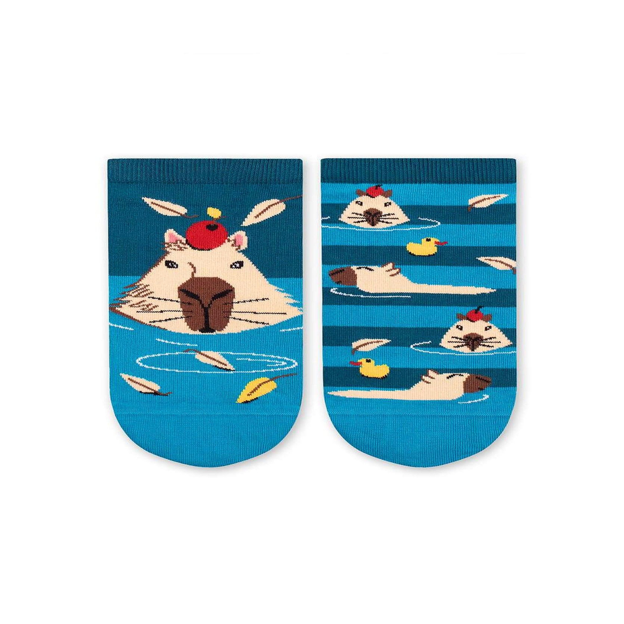Voir la diapositive 2 : PIRIN HILL Socquettes arty georges le capybara - turquoise