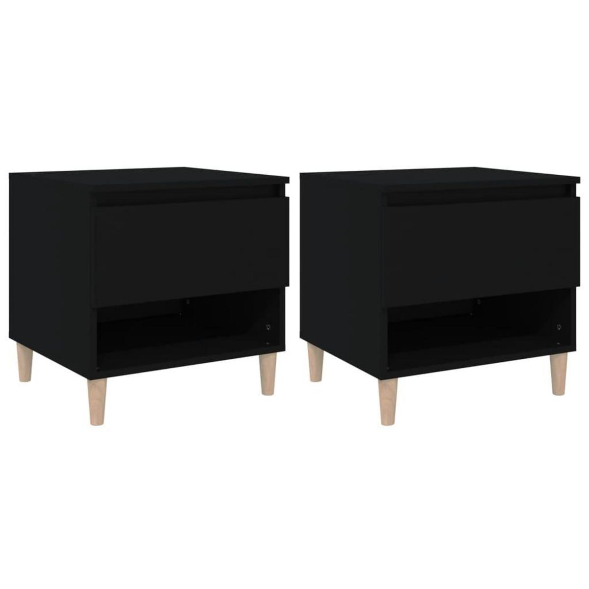 VIDAXL Tables de chevet 2 pcs Noir 50x46x50 cm Bois d'ingenierie