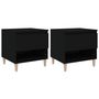 Voir la diapositive 2 : VIDAXL Tables de chevet 2 pcs Noir 50x46x50 cm Bois d'ingenierie