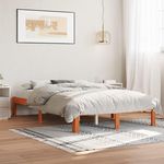VIDAXL Cadre de lit sans matelas cire marron 140x200cm bois pin massif