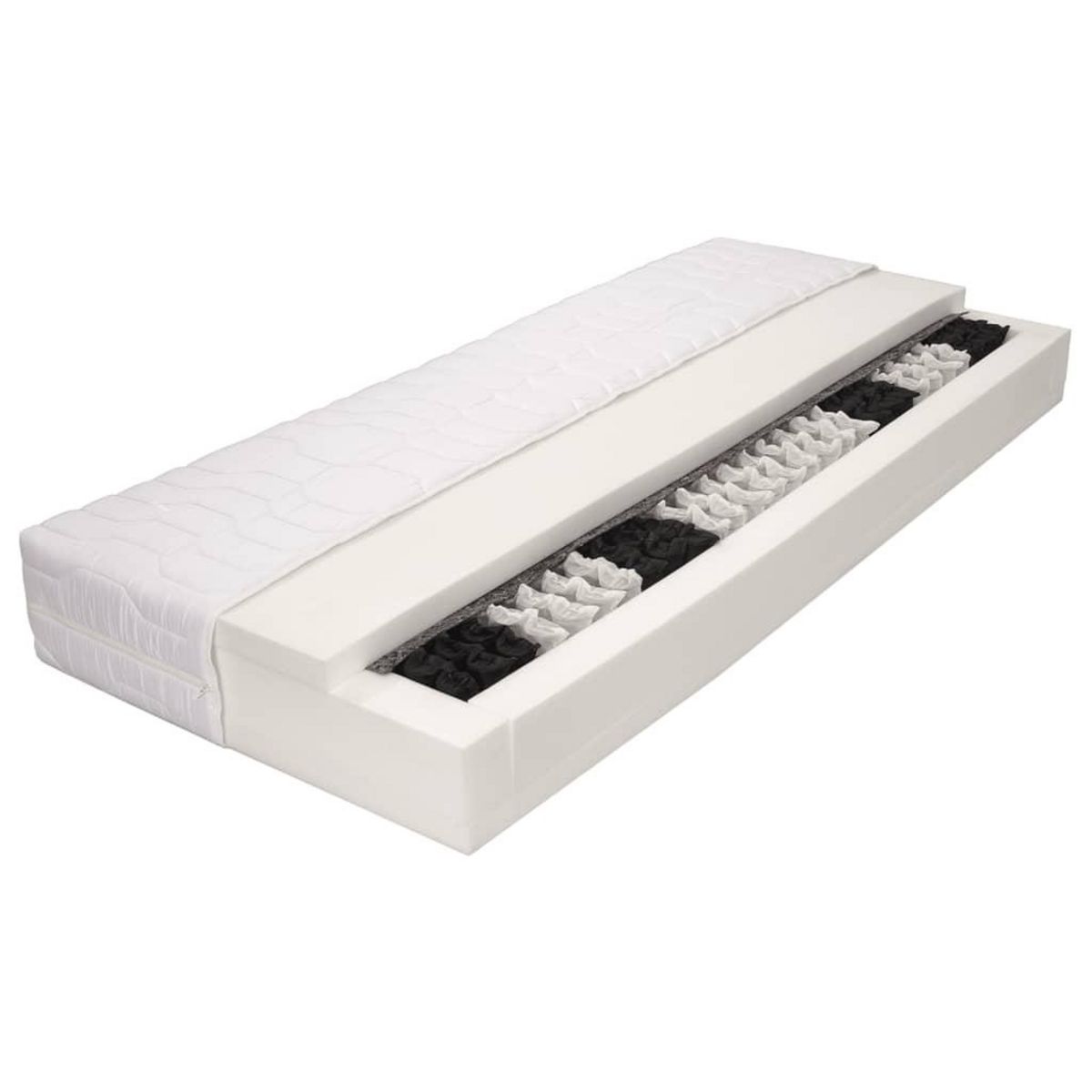VIDAXL Matelas 90 x 200 cm 7 zones Ressort ensache 20 cm H2