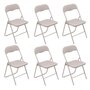 Voir la diapositive 1 : TOILINUX Lot de 6 chaises pliantes en PVC - Beige