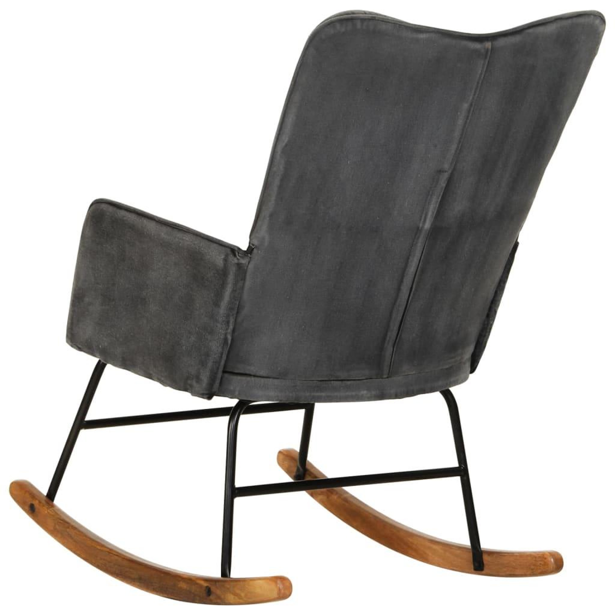 Voir la diapositive 4 : VIDAXL Fauteuil a bascule Noire vintage Toile