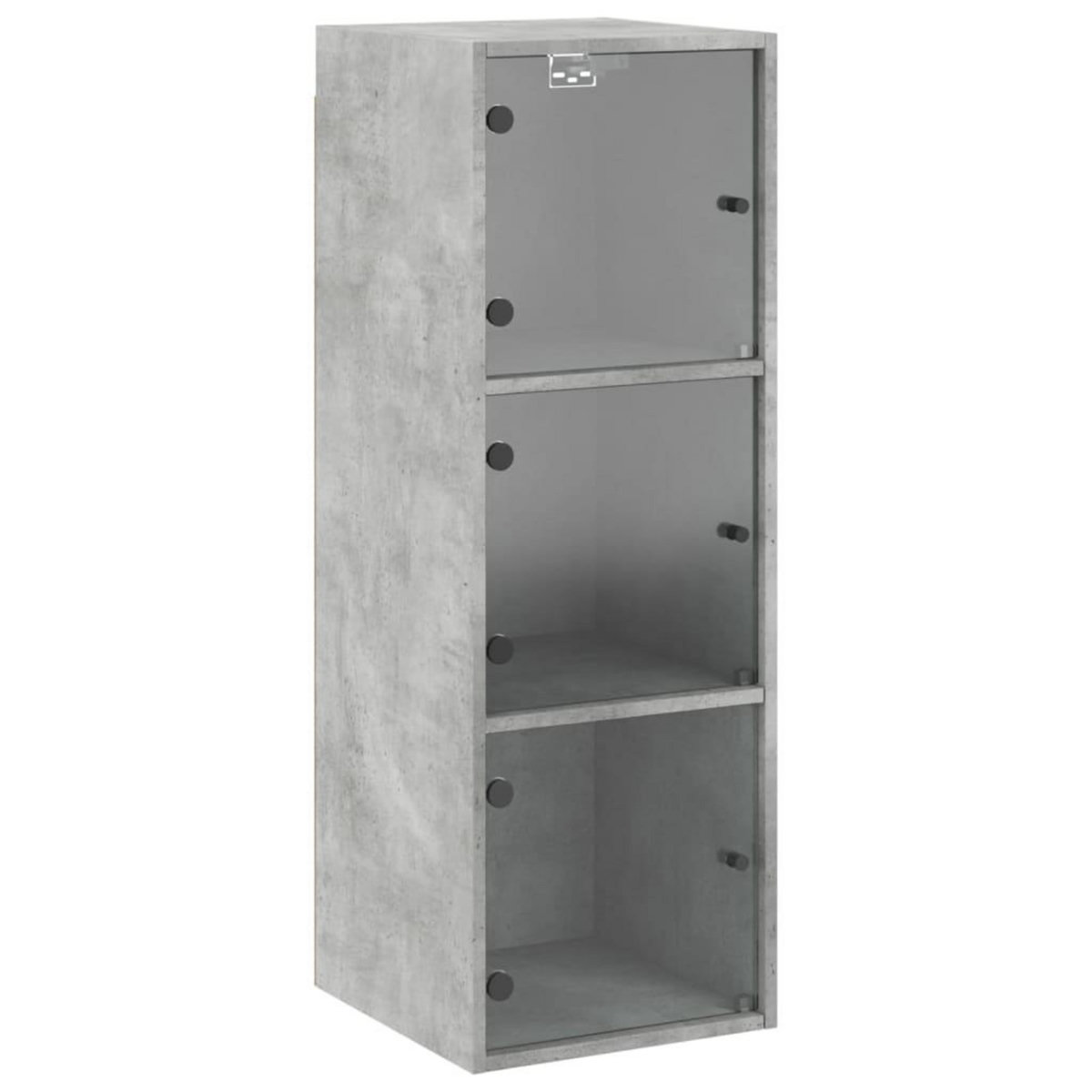 VIDAXL Armoire murale avec portes en verre gris beton 35x37x100 cm
