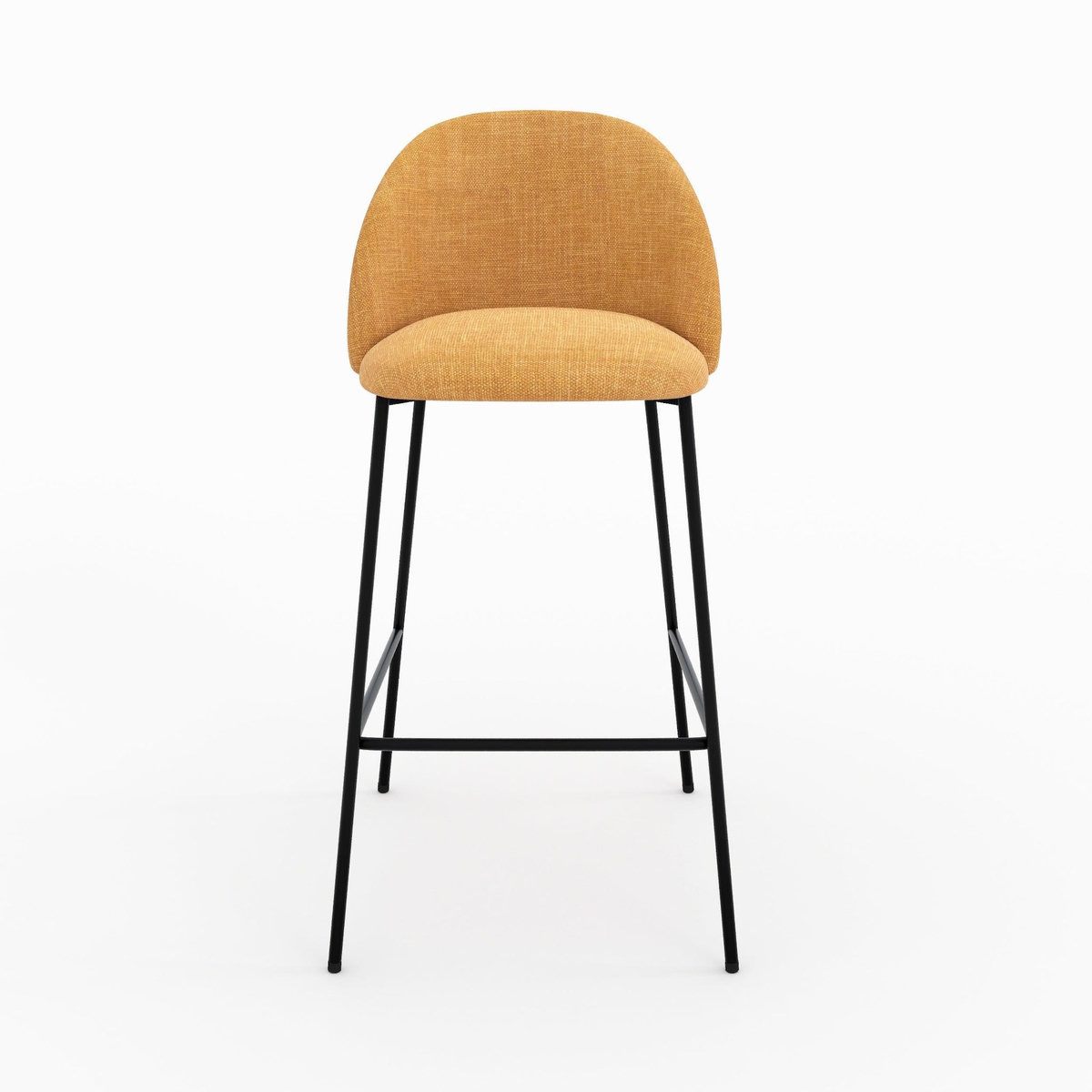 Rendez vous déco Lot de 2 chaises pour ilot central 66,5 cm en tissu jaune moutarde-Karl