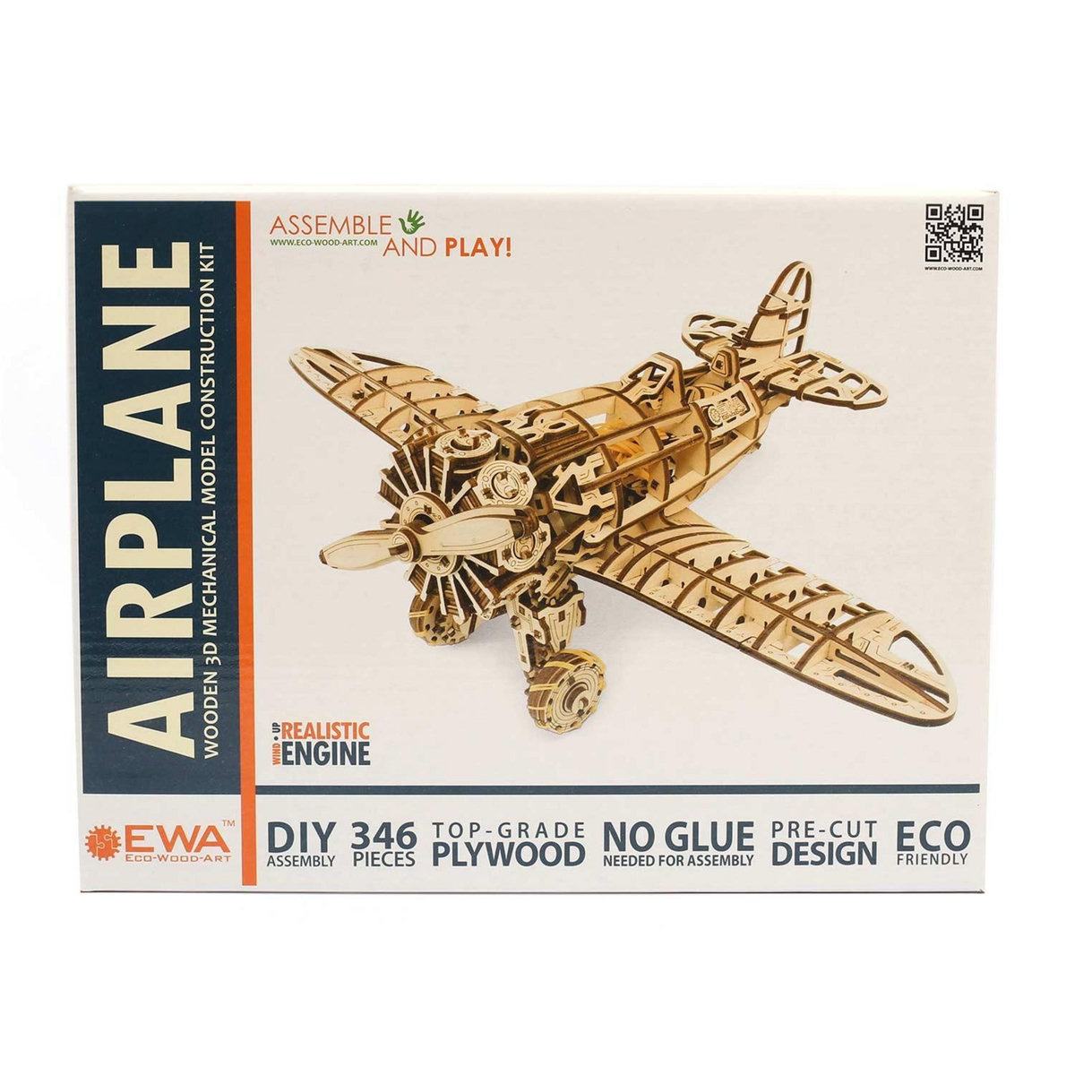ECO WOOD ART Maquette 3D En Bois - Avion 42 Cm