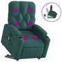 Voir la diapositive 2 : VIDAXL Fauteuil inclinable de massage Vert fonce Tissu