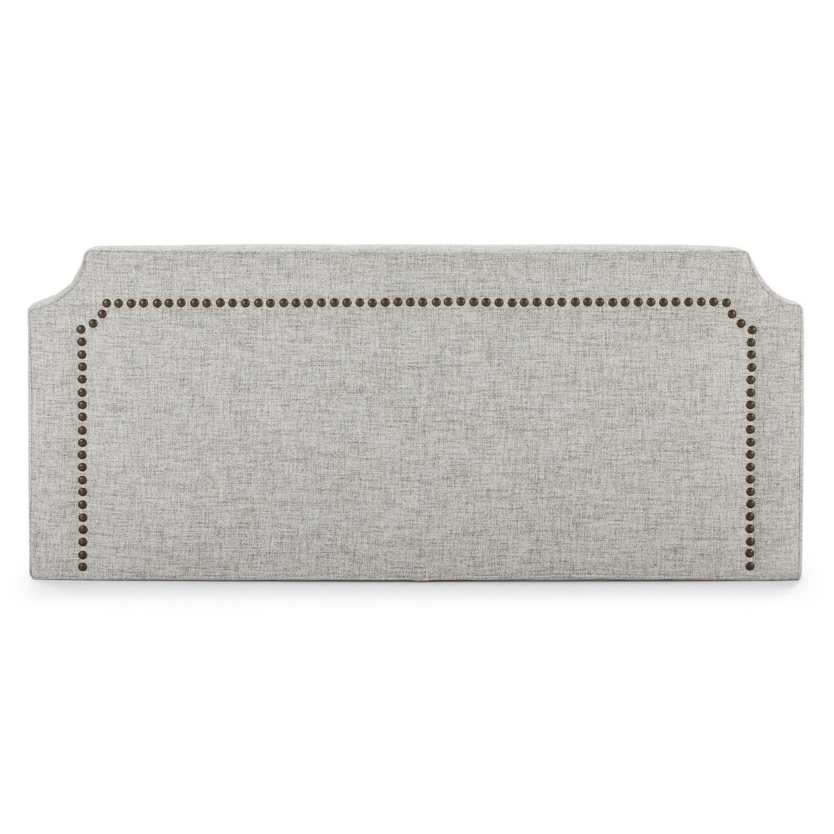 MARCKONFORT Tête de lit tapissée Leonor 140x60 cm Grise, Clous en Marron