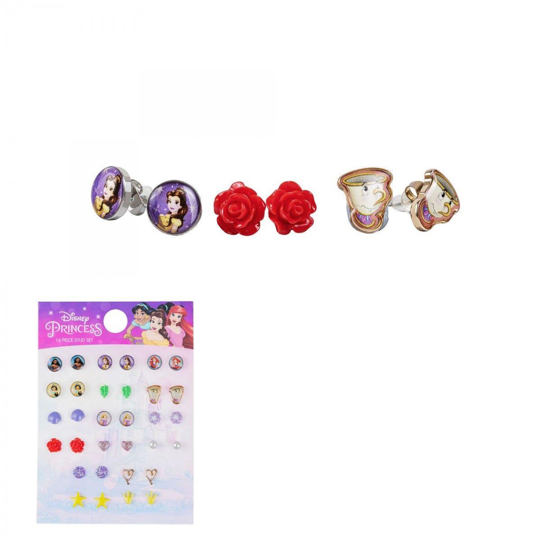 Voir la diapositive 1 : SC CRYSTAL Lot de 16 paires de Boucles d'oreilles Disney - Princesses