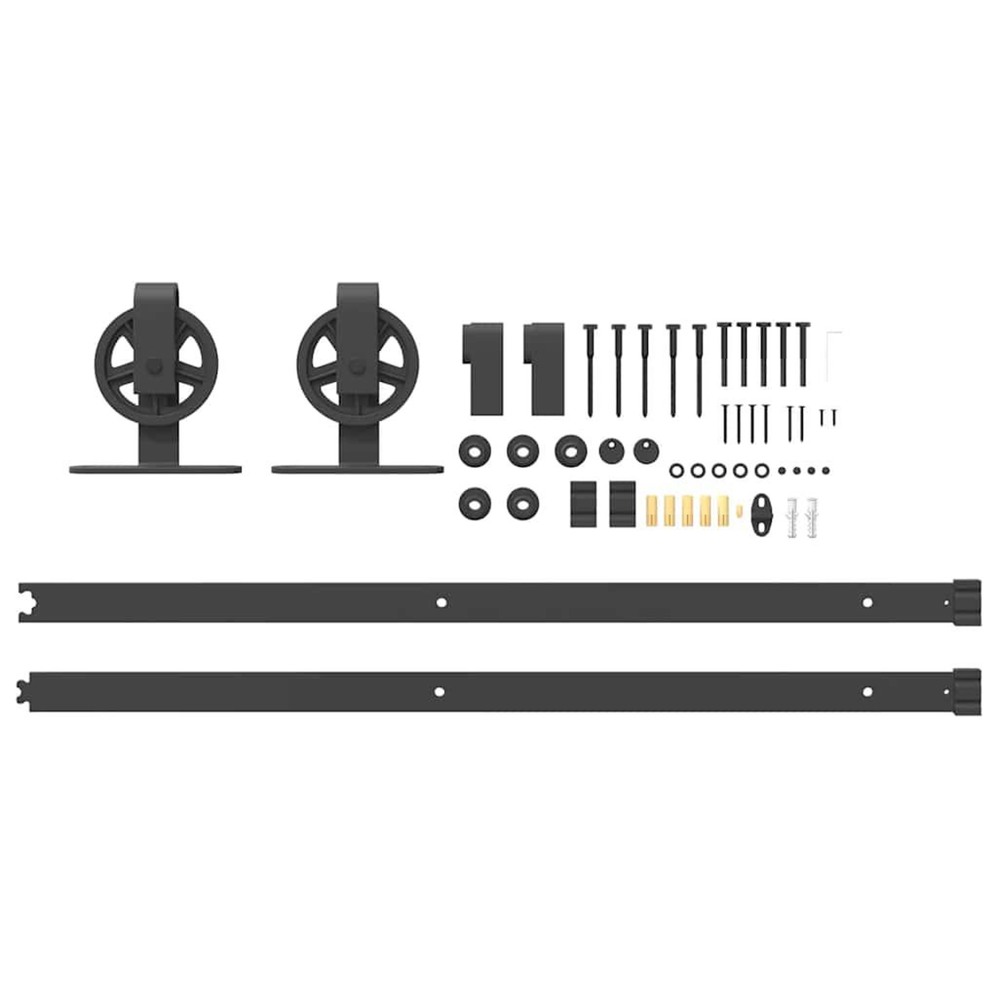 Voir la diapositive 5 : VIDAXL Kit de quincaillerie de porte coulissante 183 cm Acier Noir