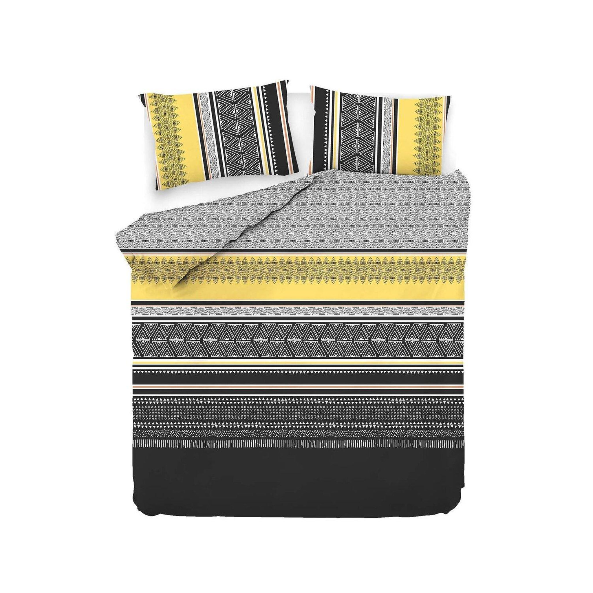 Voir la diapositive 3 : Home collection Parure housse de couette 240x220cm 100%coton 55fils formas yellow